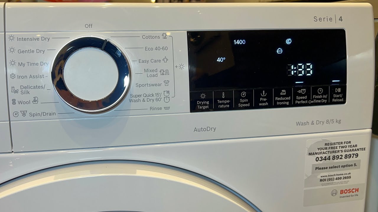 Bosch Serie 4 WNA134U8GB/01 - Cottons 40° + Speed Perfect