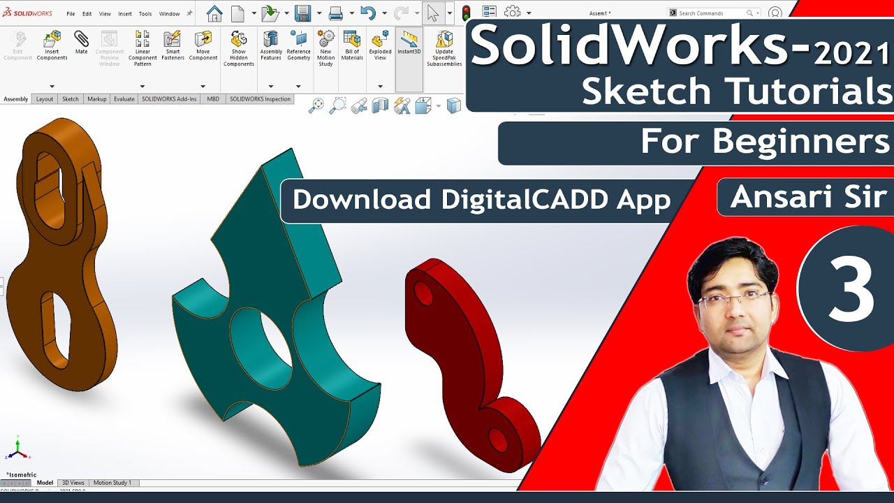 SolidWorks Tutorials | SolidWorks Full Course | In Hindi | SolidWorks Sketch Tutorials | Solidworks