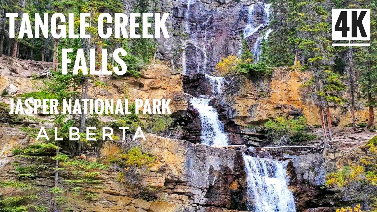 Tangle Creek Falls in Jasper National Park Alberta, Canada - 4K | Majestic Waterfalls of Alberta