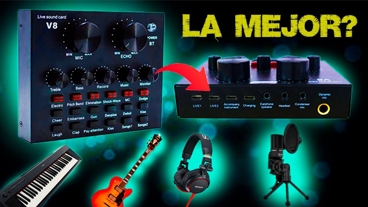 Tarjeta de sonido v8  unboxing, análisis y como usarla, VALE LA PENA?