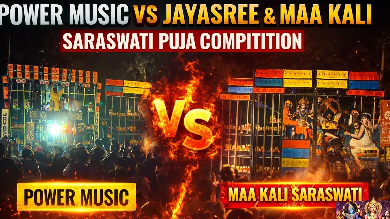 POWER MUSIC VS JAYASREE BRAND & MAA KALI PRO 😱😱 SARASWATI PUJA COMPITITION DAIPUR🔥🔥