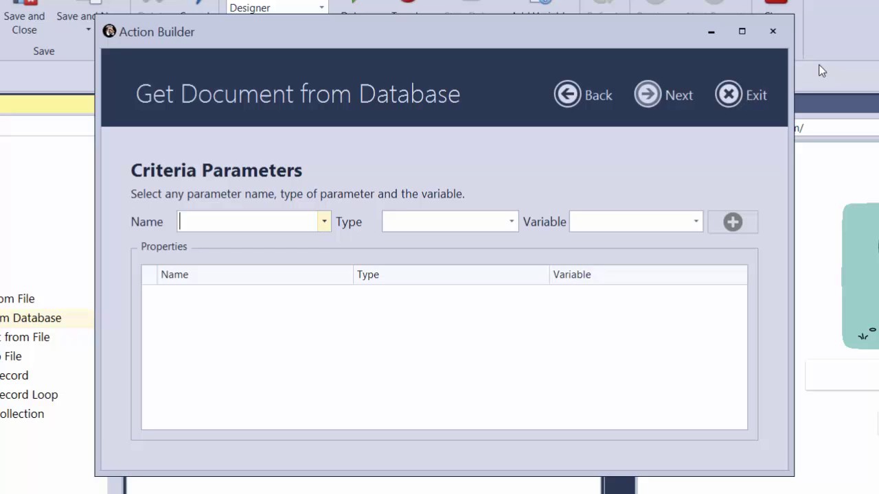 Action Builder Get Document