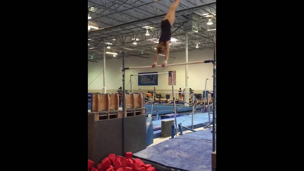 Lindsey Moffitt-Texas Dreams Gymnastics: training upgraded dismount off bars