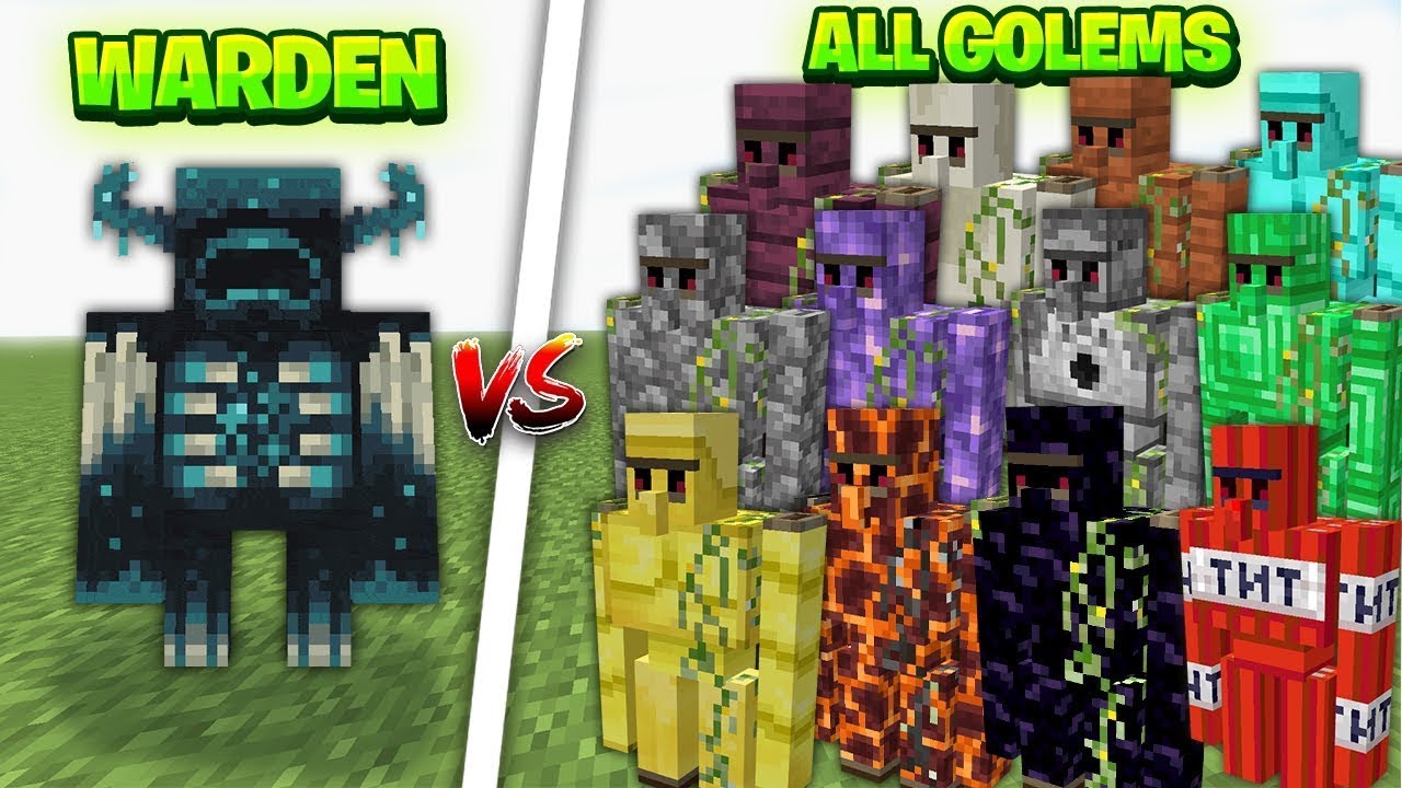 Minecraft Warden Vs all golems