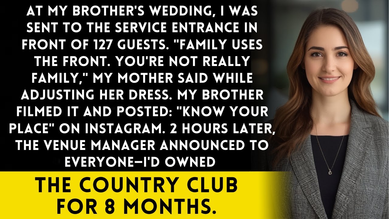 My Brother Made Me Use the Service Entrance at His Wedding - Then The Manager Called Me 