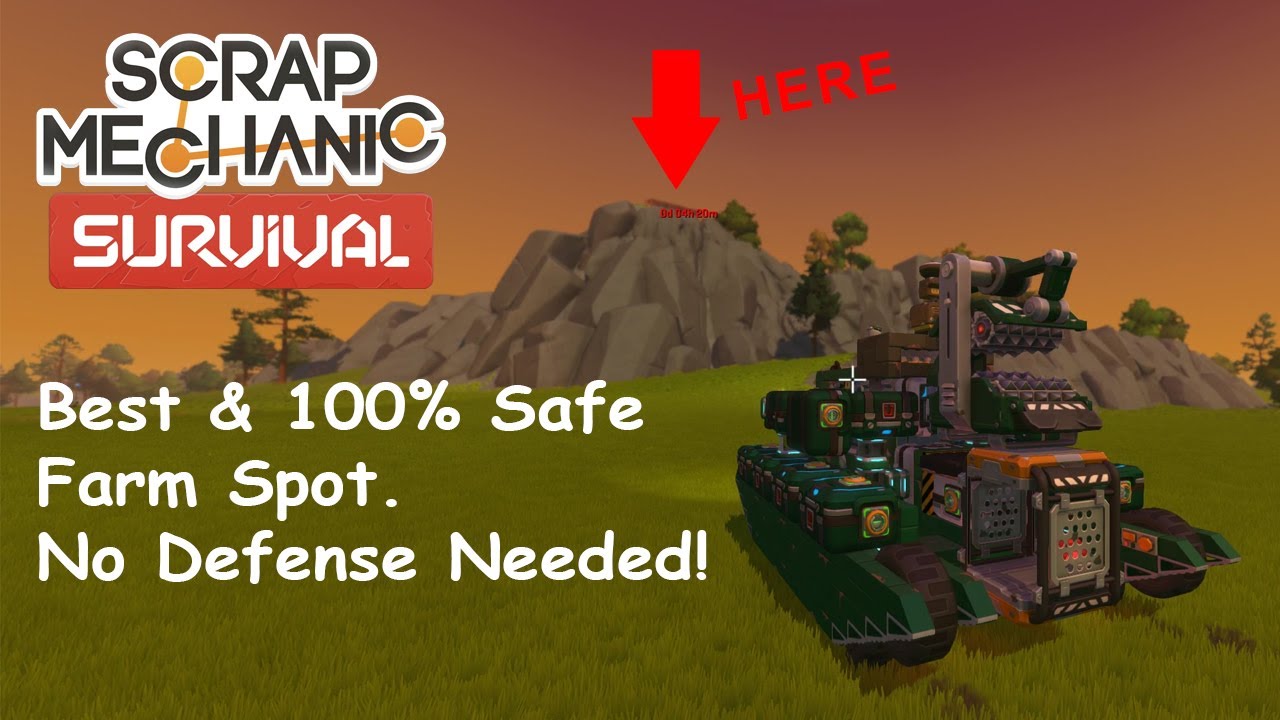 Scrap Mechanic Survival Best and 100% safe farm spot!
