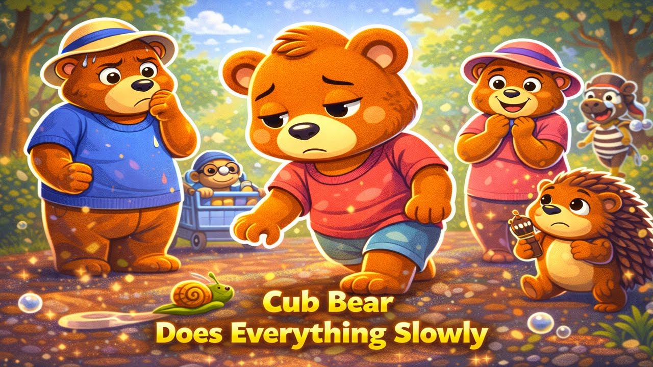 Cub Bear Does Everything Slowly 🐻🐌 | A Gentle Lesson in Patience (3D Cartoon)