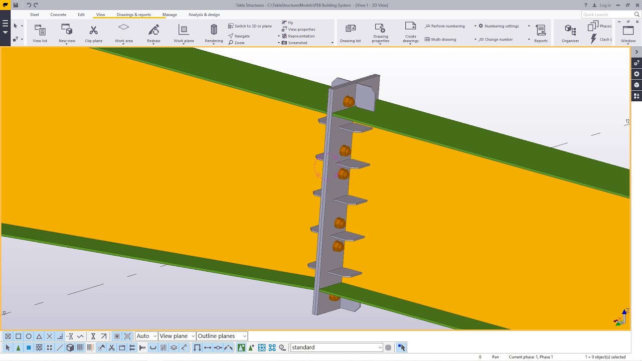 Как создать пристройку или навес с помощью инструментов PEB | Tekla Structures