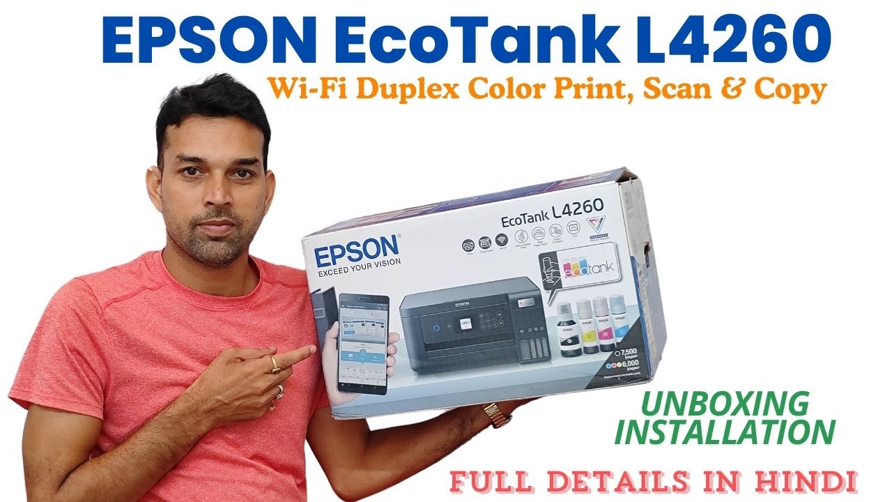 EPSON EcoTank L4260 Wi-Fi Duplex Print, Scan, Copy |Unboxing & Installation in Hindi |RK Informative
