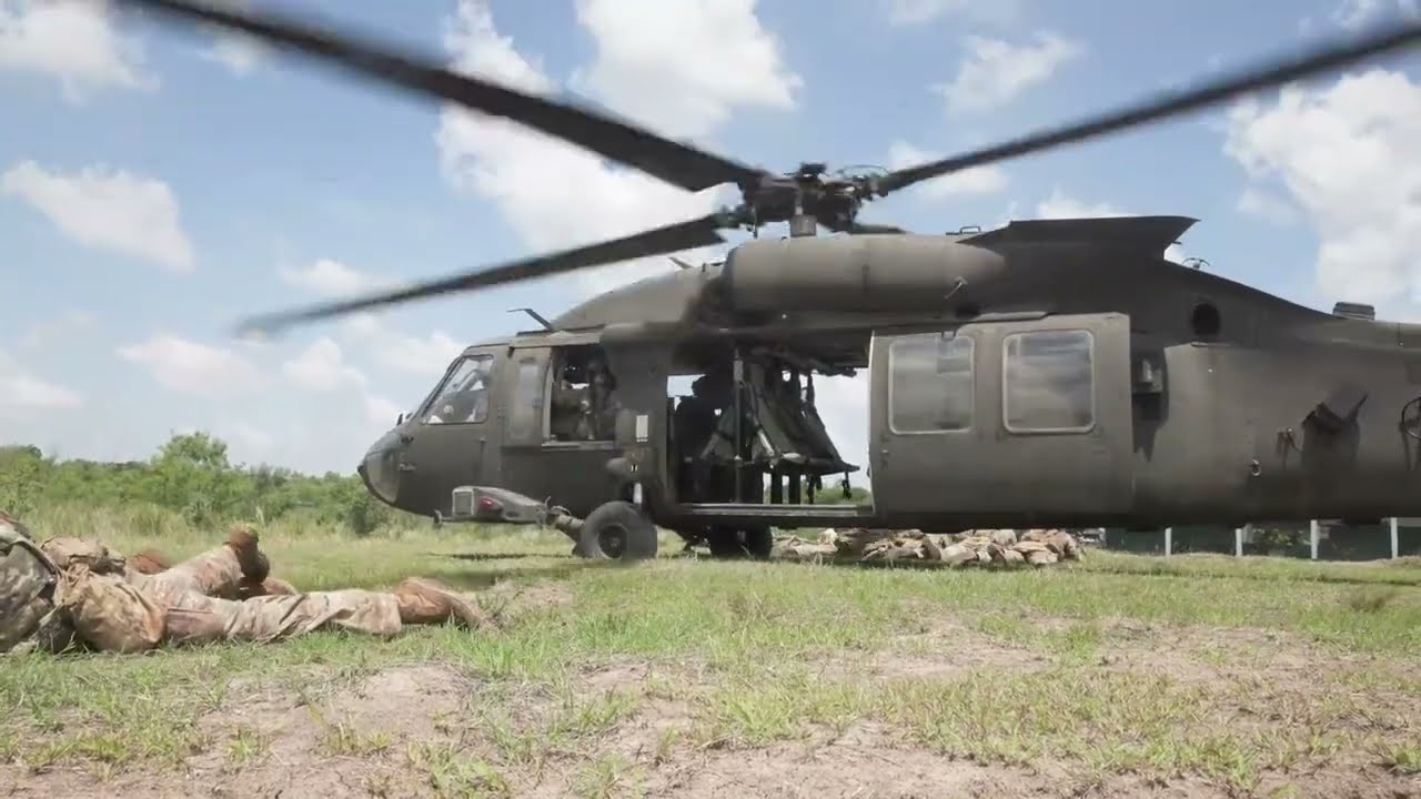 UH-60 Black Hawks of Task Force Saber deliver Soldiers to the Objective