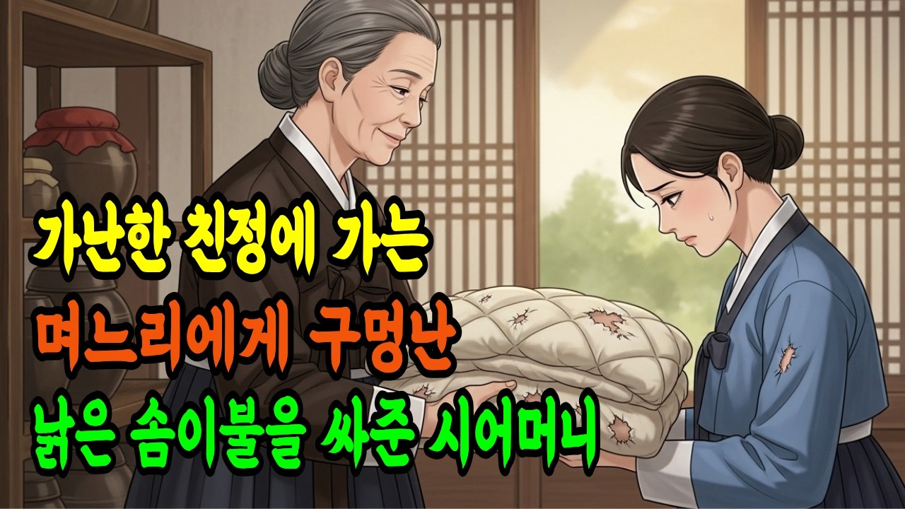 가난한 친정에 가는 며느리에게 구멍난 낡은 솜이불을 싸준 시어머니 |야담사연|옛이야기|민담|오디오북|