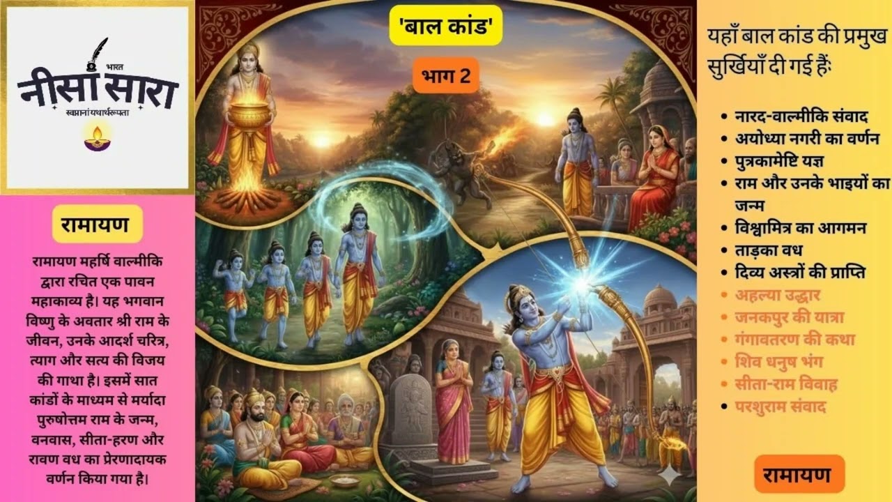 शीर्षक: रामायण - बाल कांड-2: प्रभु श्री राम के अवतार और बाल लीलाओं की पावन कथा | निसा सारा
