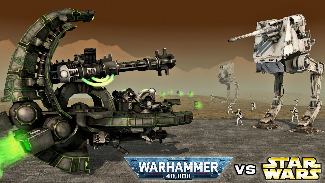 WARHAMMER 40K vs STAR WARS: Necrons vs Galactic Empire (4K, Cinematic Battle)