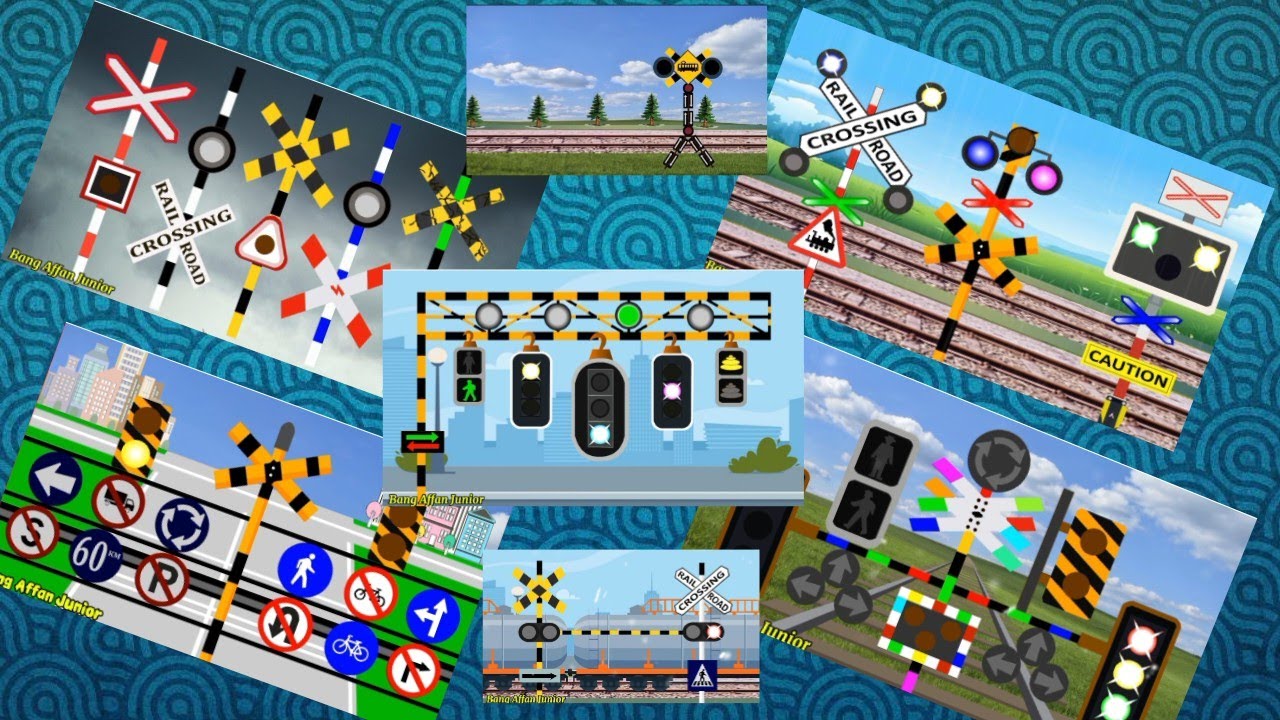 A collection of train doorstops with attractive colors and lights