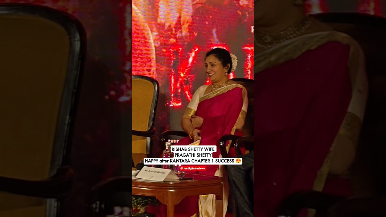 Rishab Shetty wife Pragathi Shetty looks happy 😊 after the success of Kantara A Legend Chapter 1