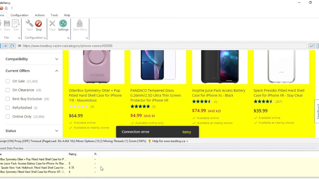 Bestbuy reviews, rating, product details, data extraction