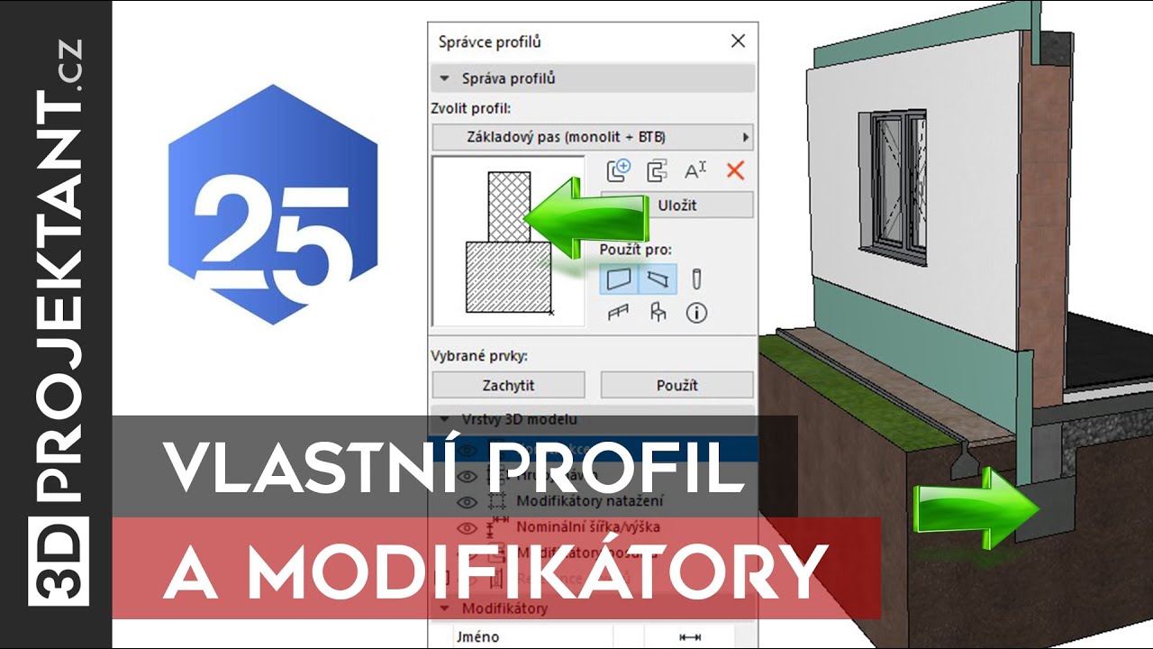Vlastní profil (průřez) a modifikátory | ARCHICAD 25