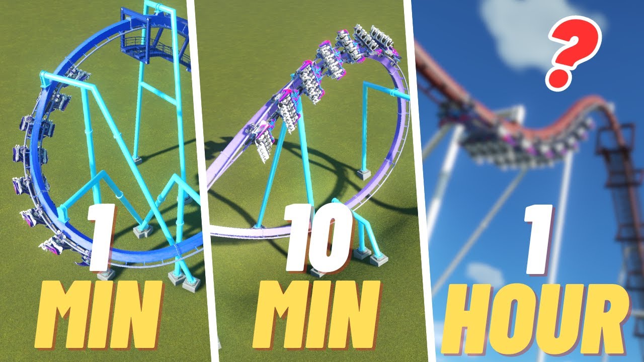 1-минутные летающие горки против 1-часовых летающих горок | Planet Coaster Challenge
