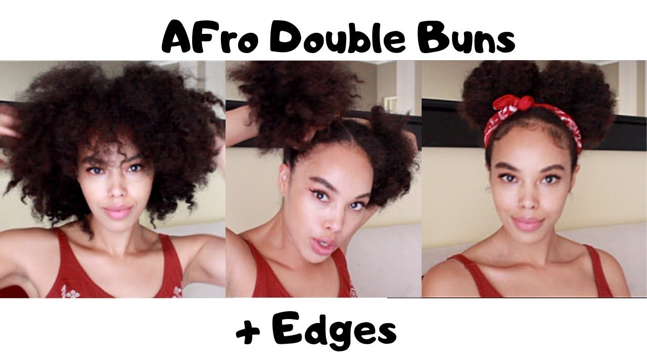 Cute Double Buns on Natural Hair | Robyn Ruth Thomas
