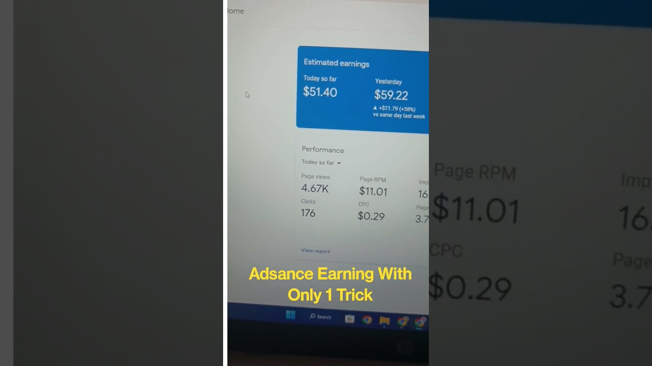Adsense Earning 1000$ Month Only  1 Simple Trick #adsense #adsenseearning