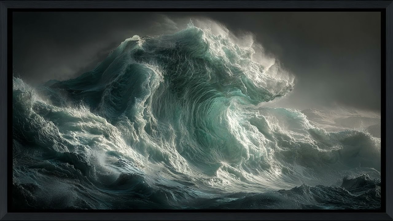 Dramatic Ocean Wave Wall Art | Luxury Interior Design TV Screensaver | 3 Hours 4K Art Smart TV