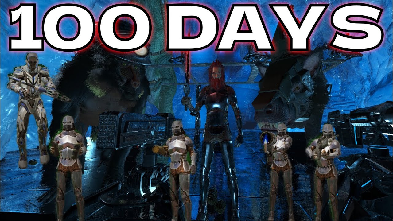 How a tribe with 50,00 hours survives ￼100 DAYS In SOUTH ICE CAVE Ark PvP!!