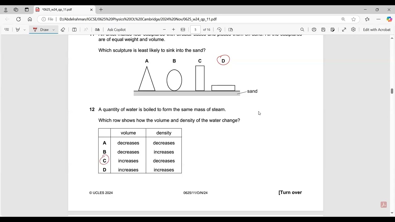 IGCSE Physics 0625/11/O/N/24
