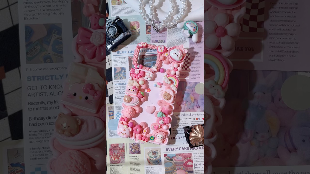 Cream Glue PhoneCase DIY #phonecases #handmade #foryou #pink #diy