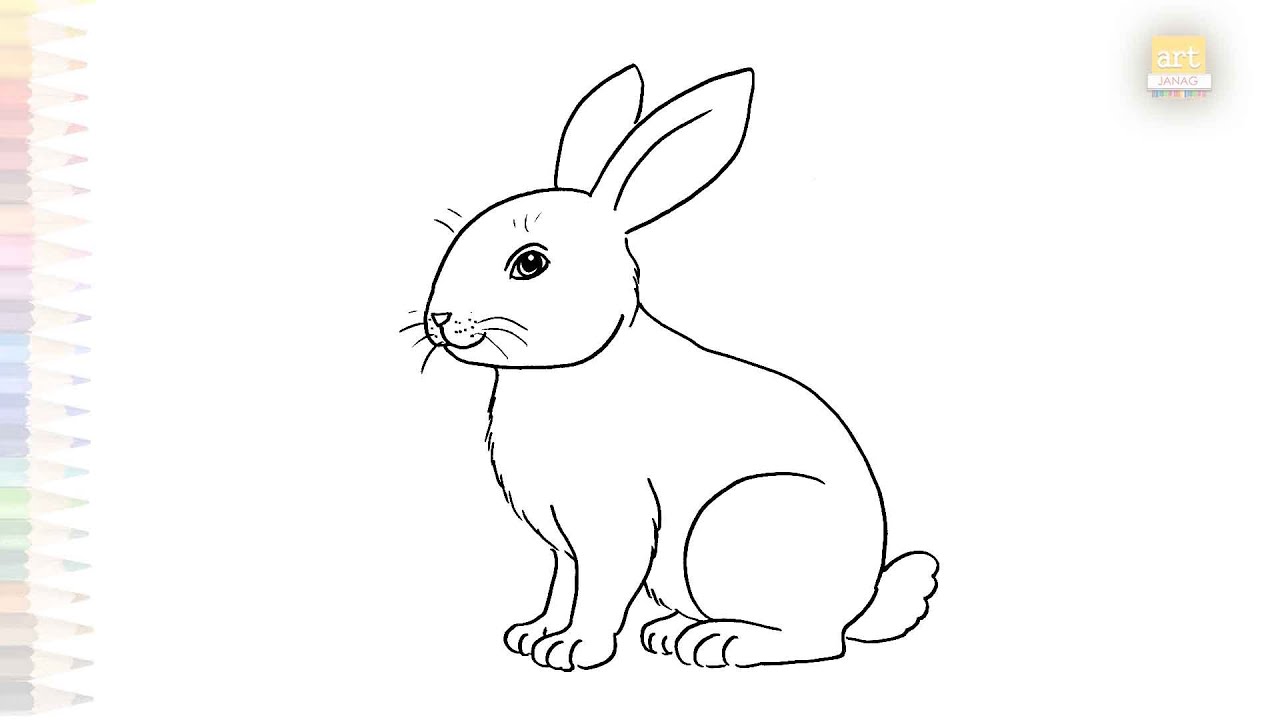 Rabbit drawing easy | Animal drawing tutorial | How to draw A Rabbit step by step easily #artjanag