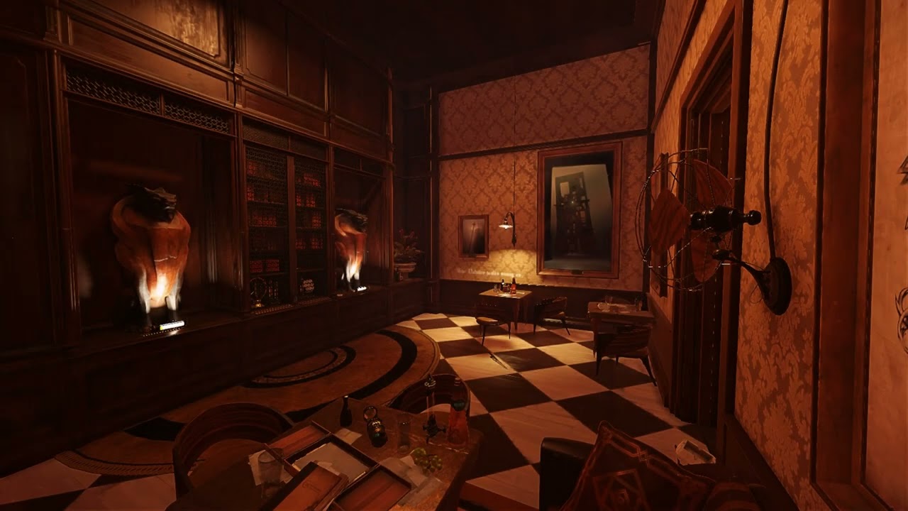 Dishonored 2 ambient - Card table at Spector Club