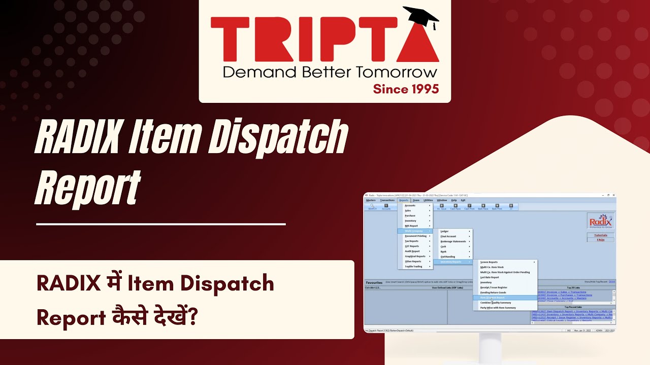 How to Generate Item Dispatch Report in RADIX | Step-by-Step Tutorial