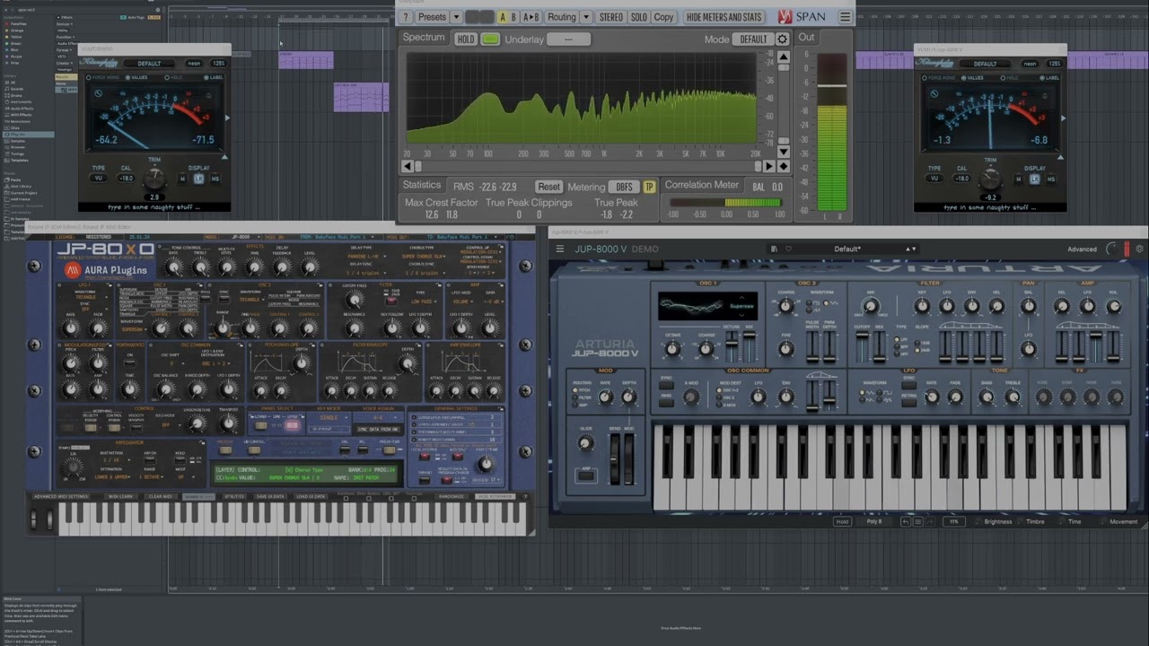 Arturia JUP-8000 V vs Roland JP8000 Hardware Supersaw V2