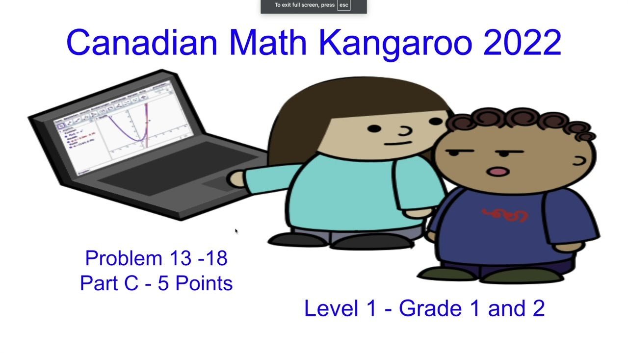 2022 Math Kangaroo Grade 1 and 2 Part C Problem 13 to 18