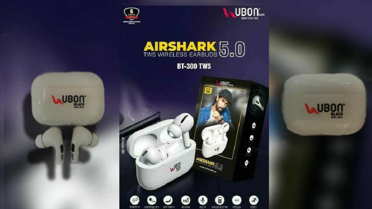 Ubon BT-300 Airshack 5.0 TWS Wireless Earbuds #UBON_ACCESSORIES