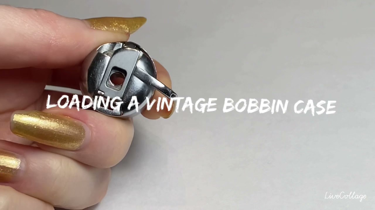Loading a bobbin case (1950s Necchi BF Mira sewing machine)