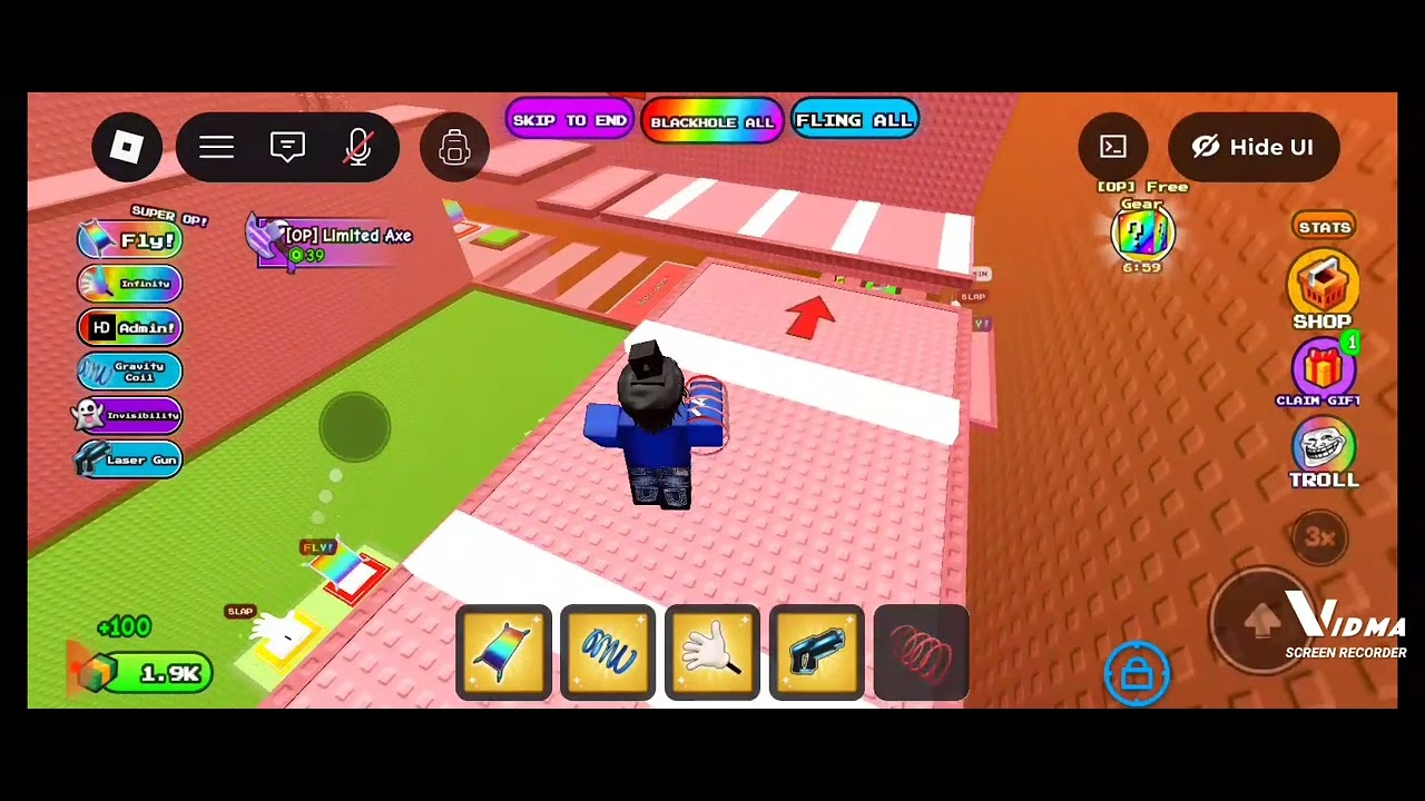 Playing double jump slap tower