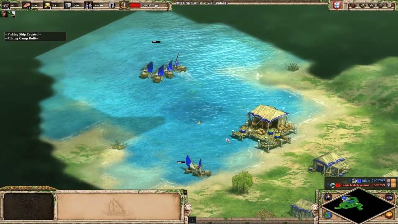 AOE 2 1v1 Ranked Online (Castles vs Donjons) Nomad 750 elo