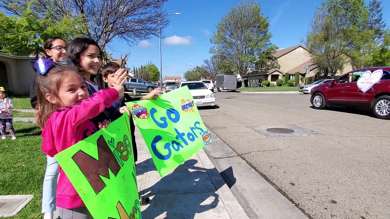 Alpha Elementary Staff Puts Together a Car Parade Through Their Student’s Neighborhoods