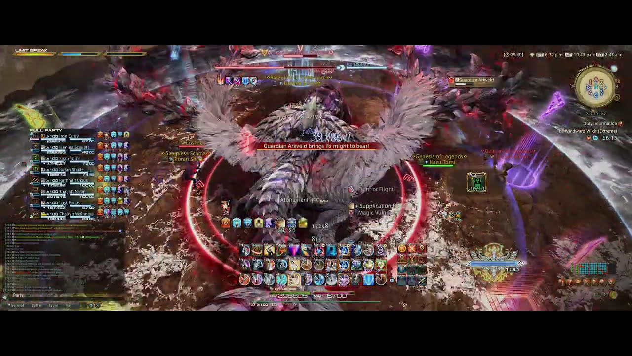 FFXIV The Windward Wilds Arkveld Extreme Day 1 Clear PLD PoV 21:9 Ultrawide