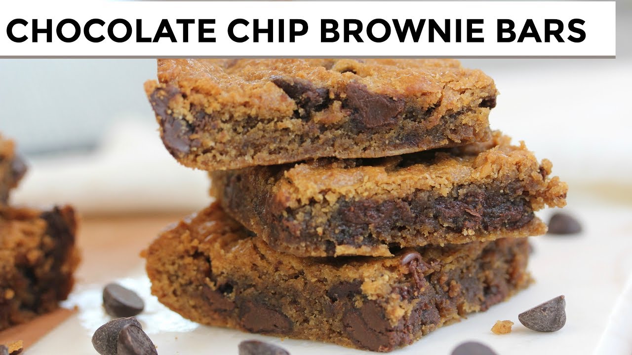 Chocolate Chip Brownie Bars | Vegan + Paleo + Grain-Free