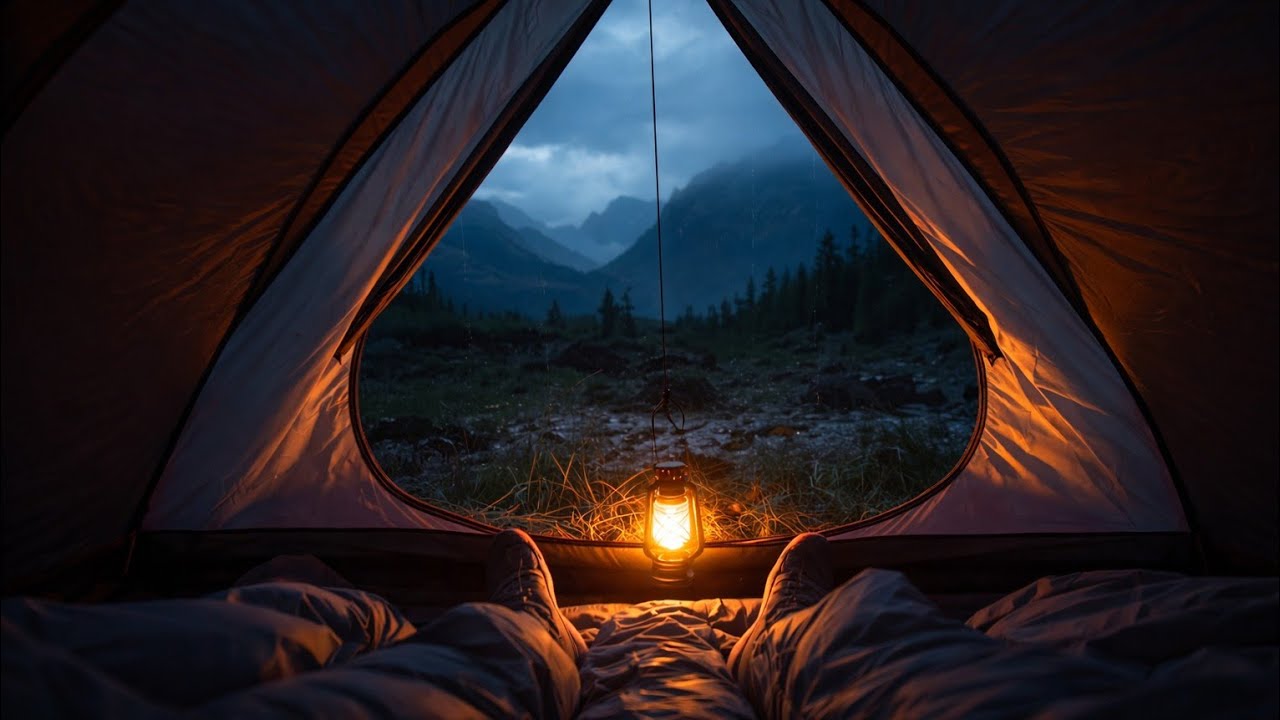 Heavy Rain on Tent Sounds for Deep Sleep & Relaxing ⛺ Mountain Storm (1 Hour)
