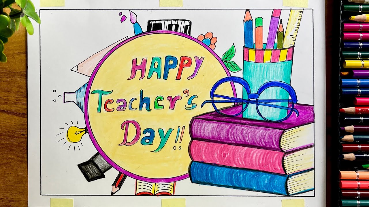 Teacher's Day Drawing Easy and Beautiful || Teacher's Day Drawing || Teacher's Day Chart Making