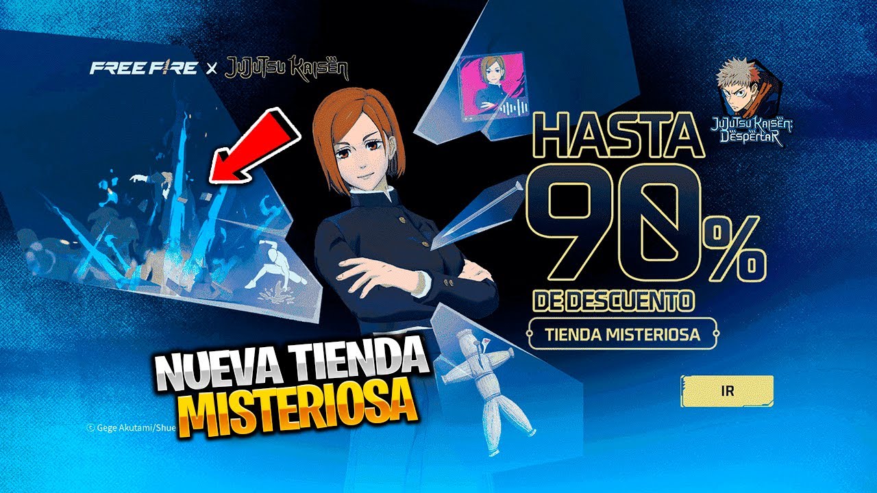 OFICIAL TIENDA MISTERIOSA JUJUTSU KAISEN PREMIOS GRATIS & MAS NOVEDADES EN FREE FIRE