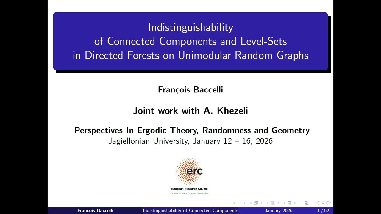 François Baccelli, Indistinguishability of Connected Components and Generations in Directed Forests