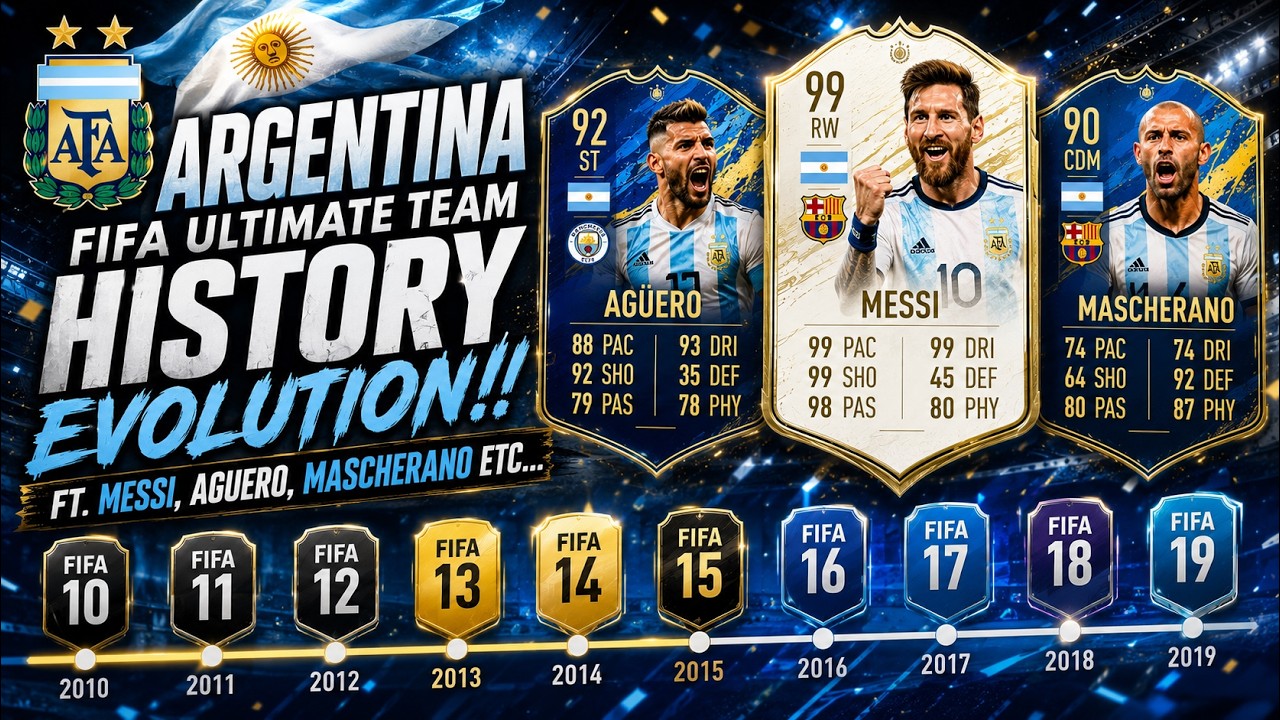 ARGENTINA FIFA ULTIMATE TEAM HISTORY/EVOLUTION!! FT. MESSI, AGUERO, MASCHERANO ETC... (FIFA 10-19)