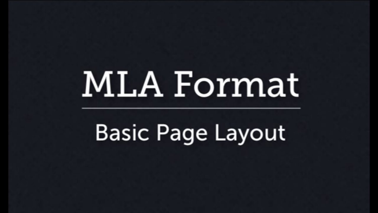 Setting Up MLA Style - Page Layout