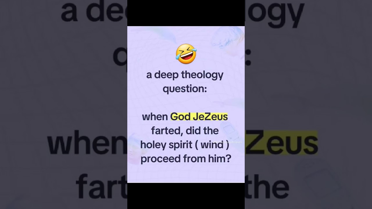 a deep theology question.   Farts of Jesus,  how divine were they?  #Jesus #fart #wind #spirit