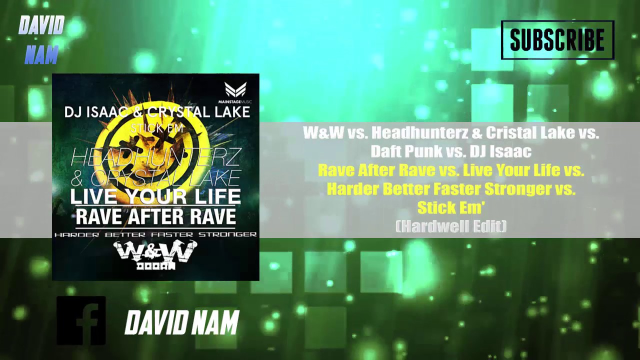Rave After Rave vs Live Your Life vs Harder Better Faster Stronger vs Stick Em' (Hardwell Edit)