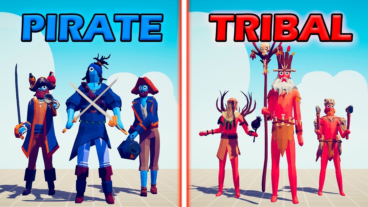 PIRATE TEAM vs TRIBAL TEAM - Totally Accurate Battle Simulator | TABS