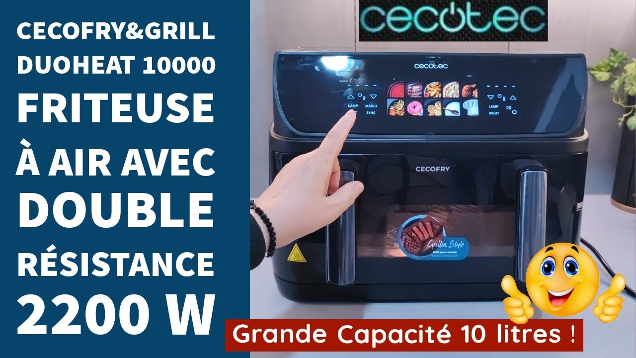 Cecofry&Grill Duoheat AIRFRYER 💯 Double Résistance - Grande Capacité 10 litres - 2200 W #airfryer